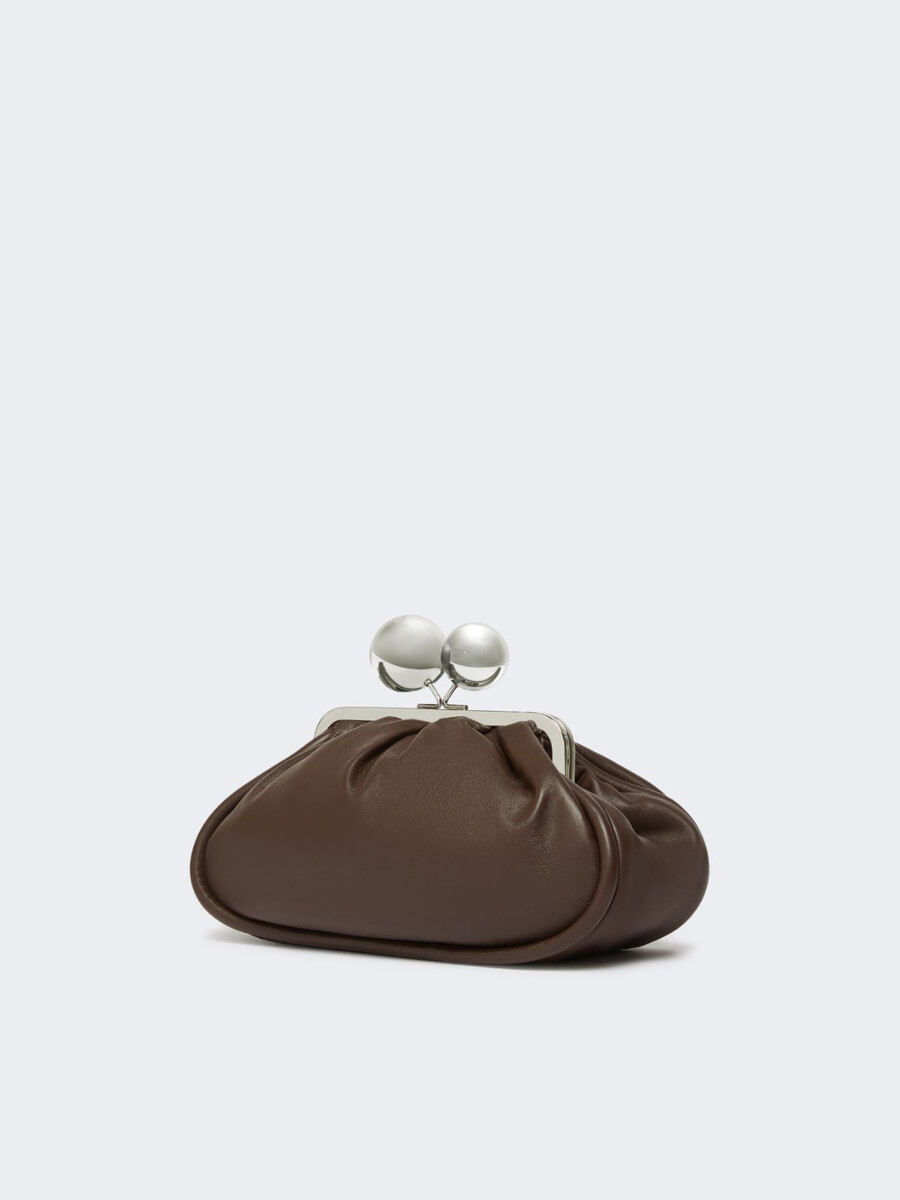 sac pasticcino moyen en cuir nappa brillant - marron