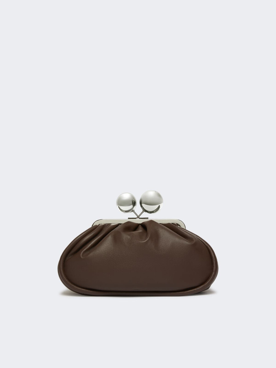 sac pasticcino moyen en cuir nappa brillant - marron