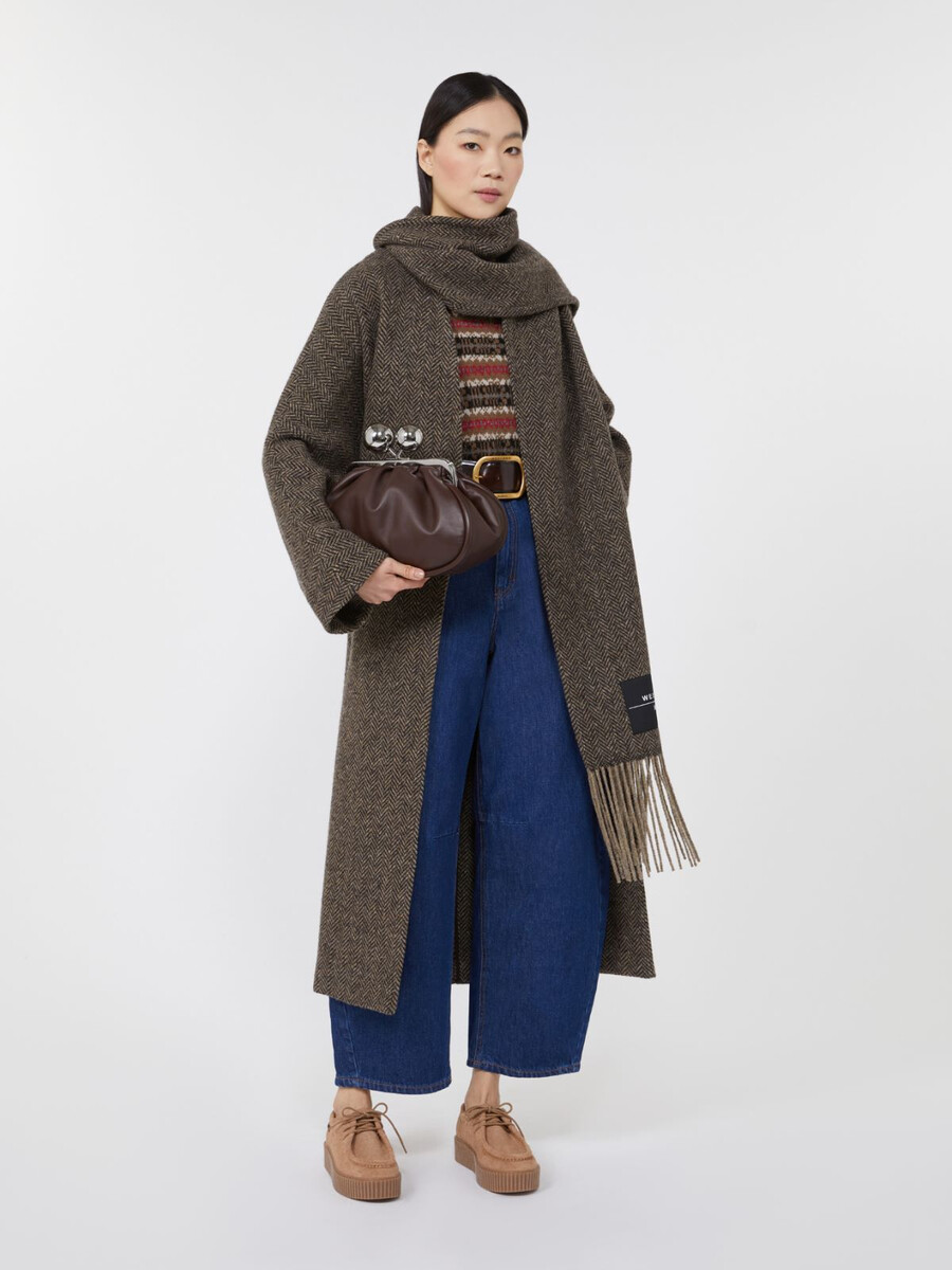 sac pasticcino moyen en cuir nappa brillant - marron