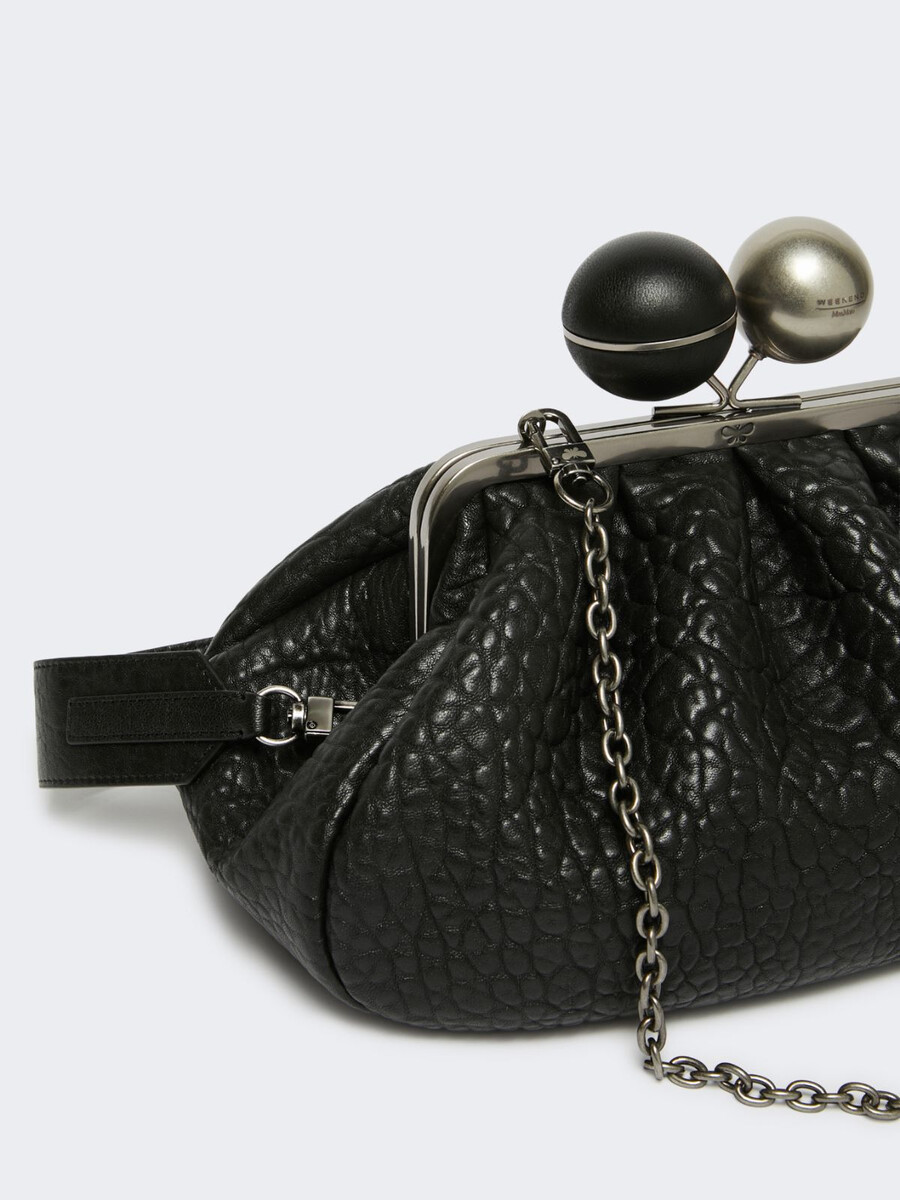 sac pasticcino moyen en cuir nappa - noir
