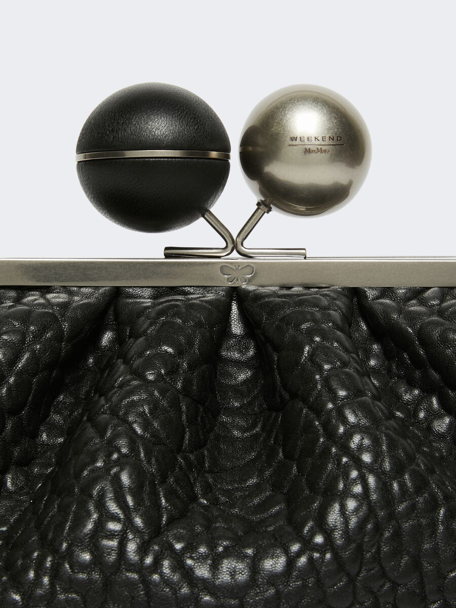 sac pasticcino moyen en cuir nappa - noir