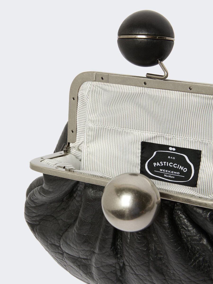 sac pasticcino moyen en cuir nappa - noir