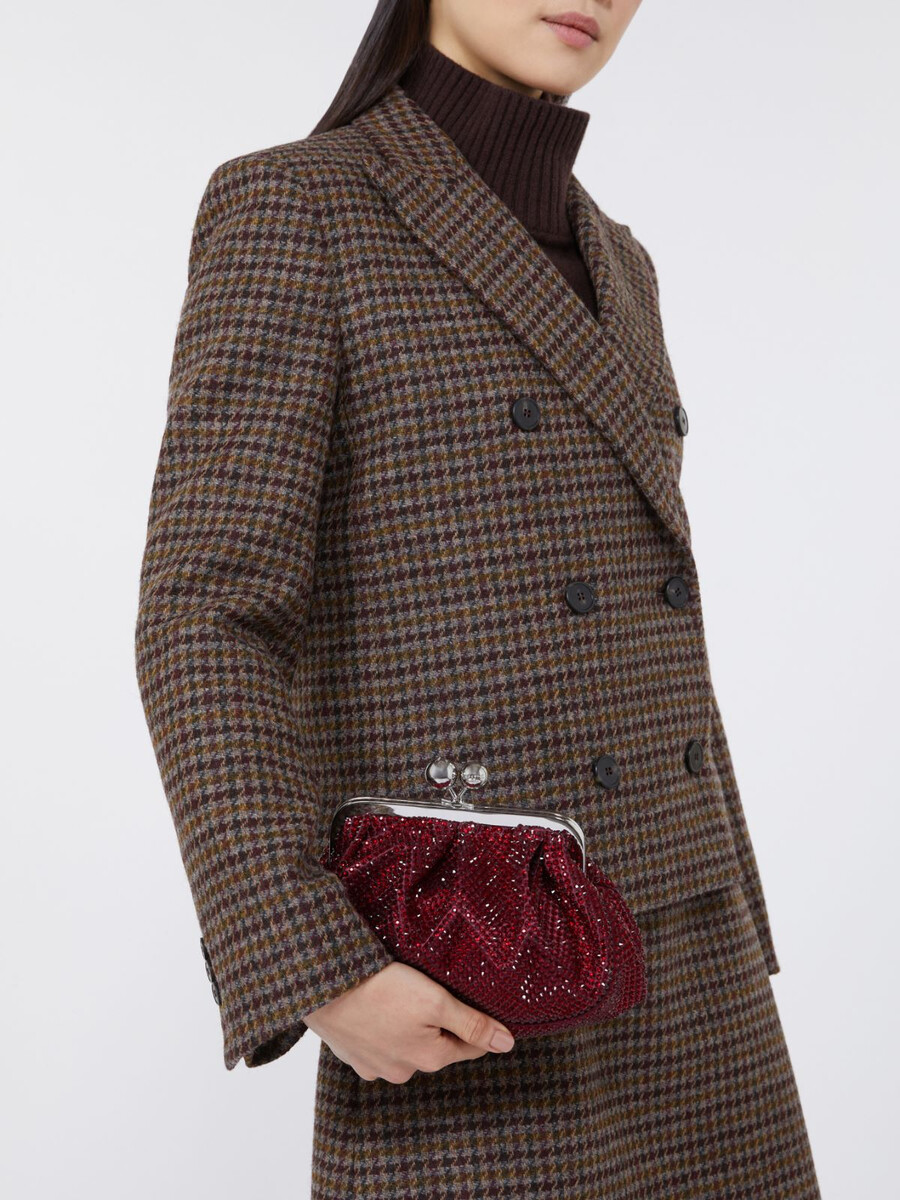 petit sac pasticcino en satin orné de strass - rouge