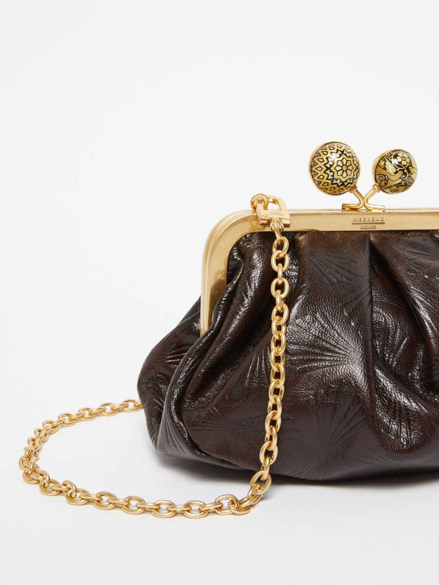 petit sac à pasticcino en cuir lisse - marron foncÉ