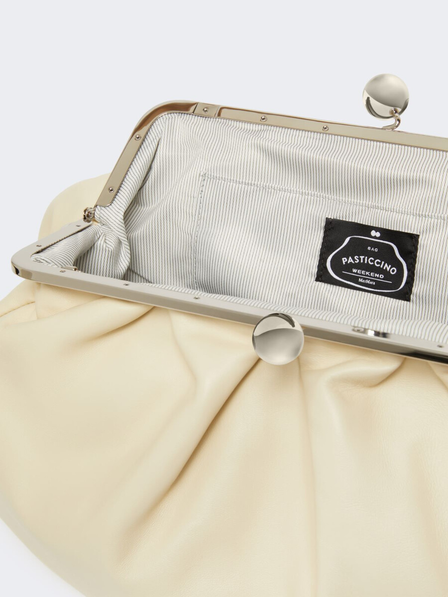 grand sac à pasticcino en peau de mouton - ivoire