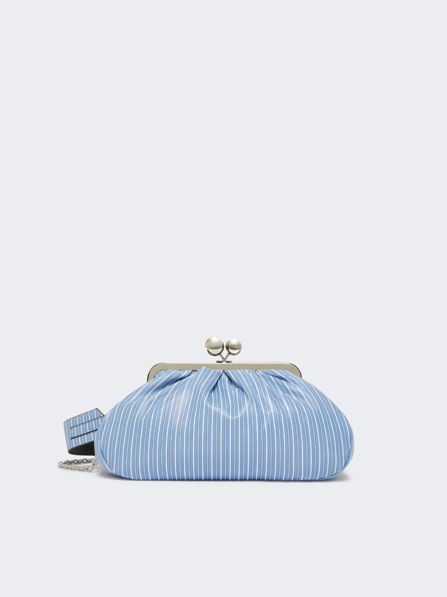 sac pasticcino moyen en cuir nappa imprimé - bleu clair