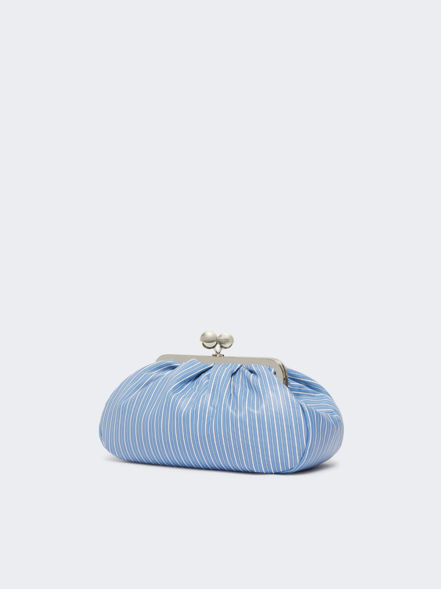 sac pasticcino moyen en cuir nappa imprimé - bleu clair