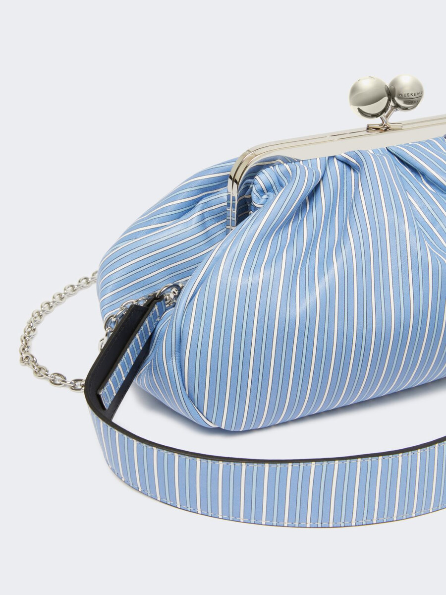 sac pasticcino moyen en cuir nappa imprimé - bleu clair
