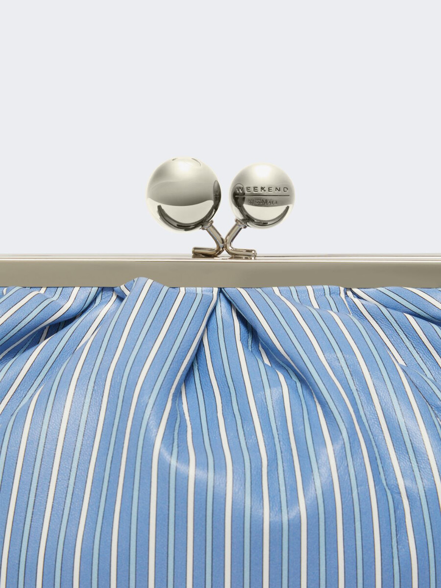 sac pasticcino moyen en cuir nappa imprimé - bleu clair