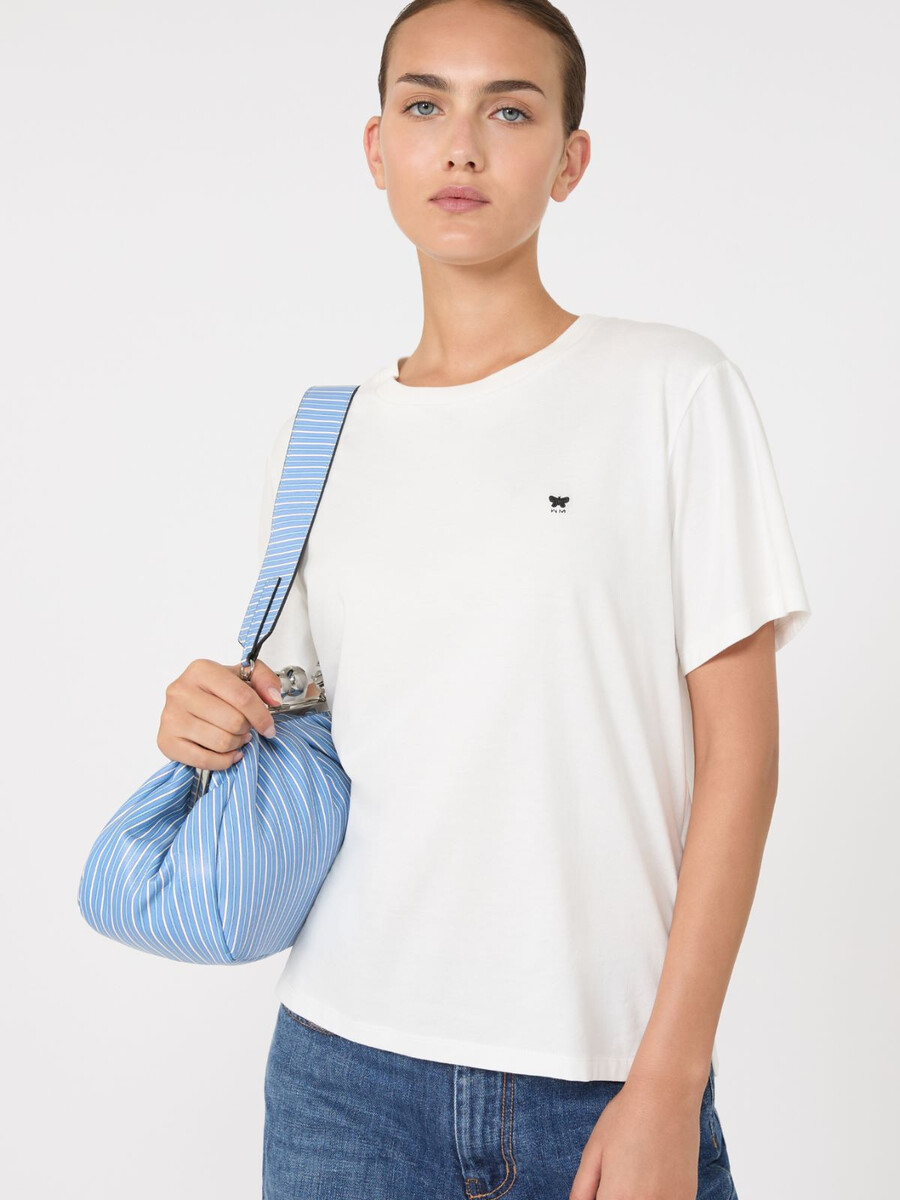 sac pasticcino moyen en cuir nappa imprimé - bleu clair