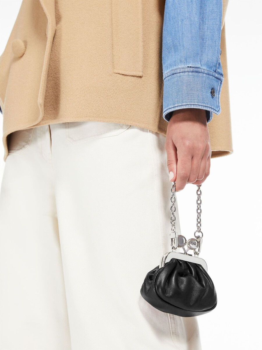 sac nano pasticcino en peau de mouton nappa - noir