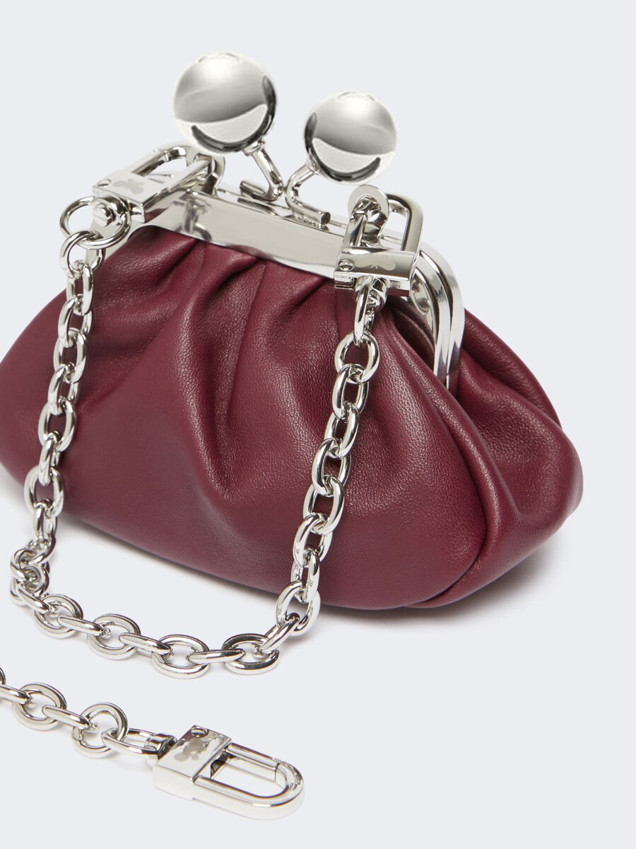 sac nano pasticcino en peau de mouton nappa - rouge violet