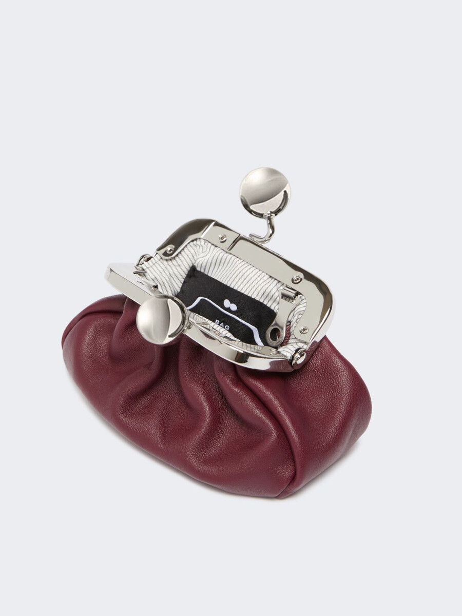 sac nano pasticcino en peau de mouton nappa - rouge violet