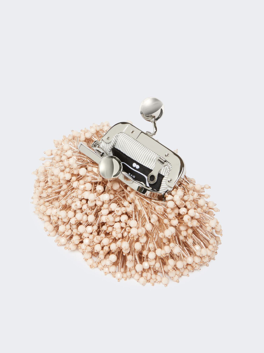 sac nano pasticcino en satin et sequins - poudre