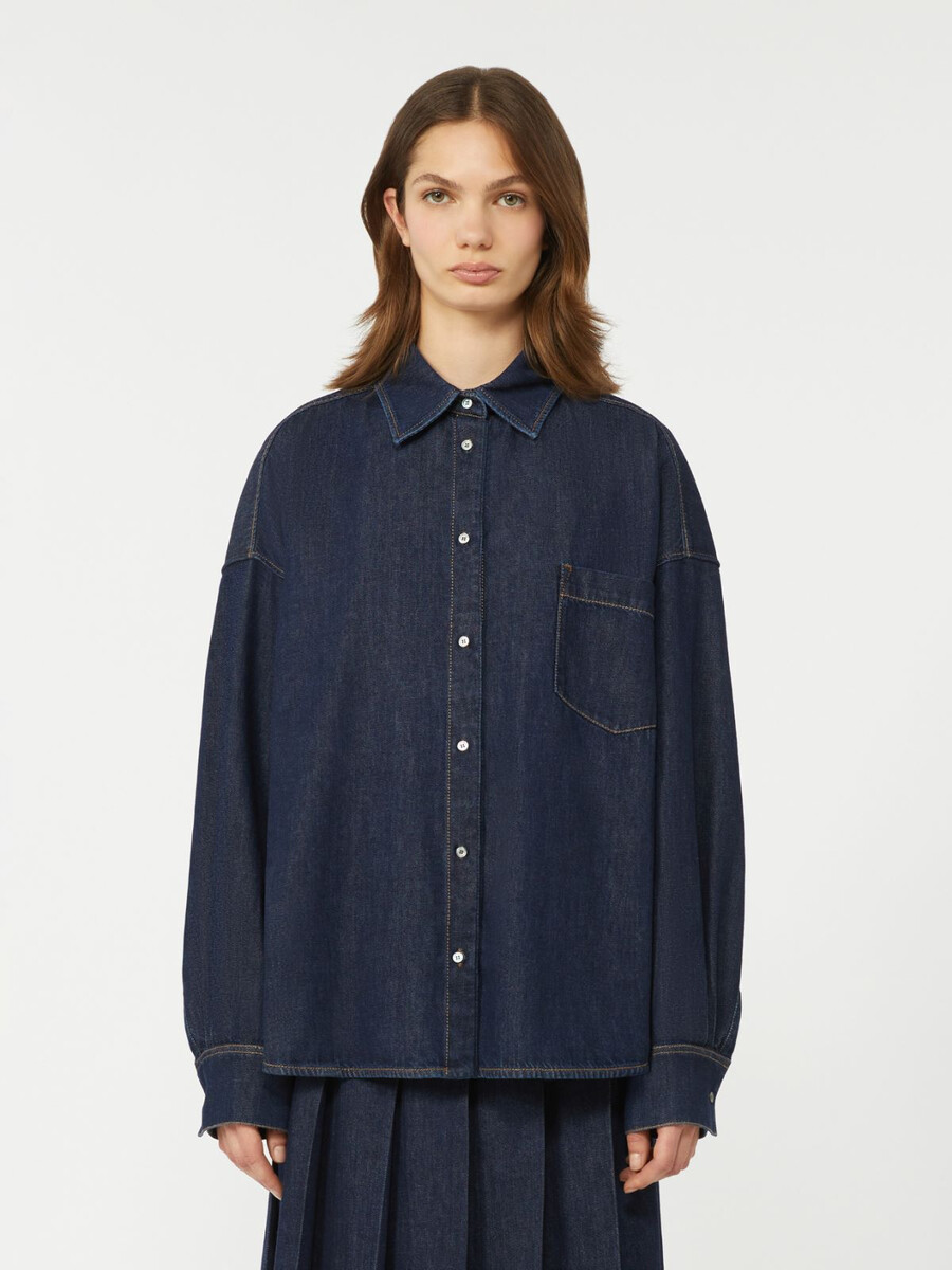 chemise en denim de coton - marine