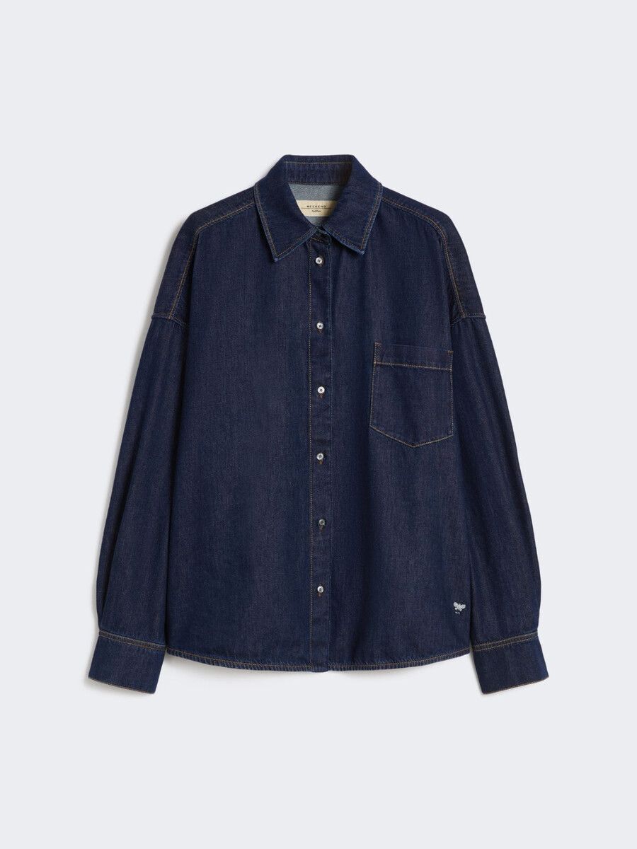 chemise en denim de coton - marine