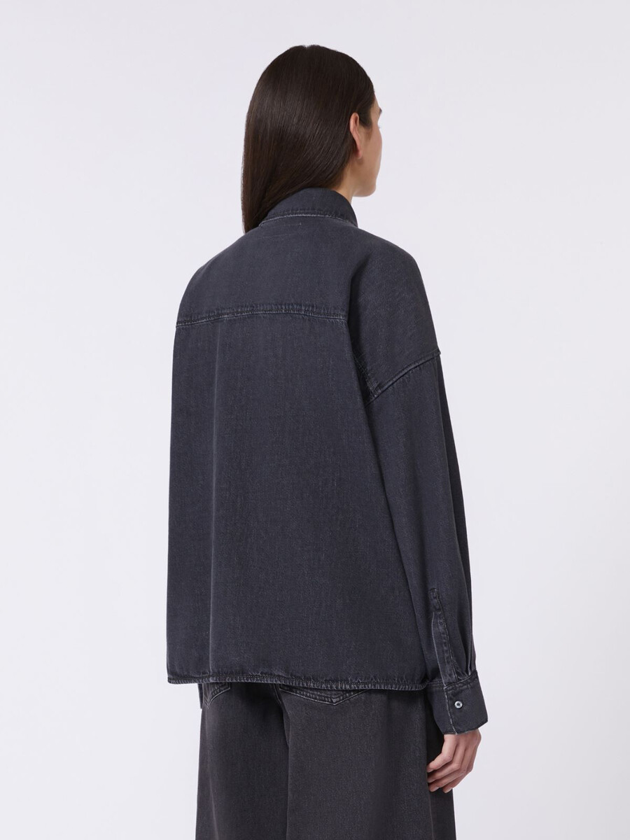 chemise en denim de coton - noire