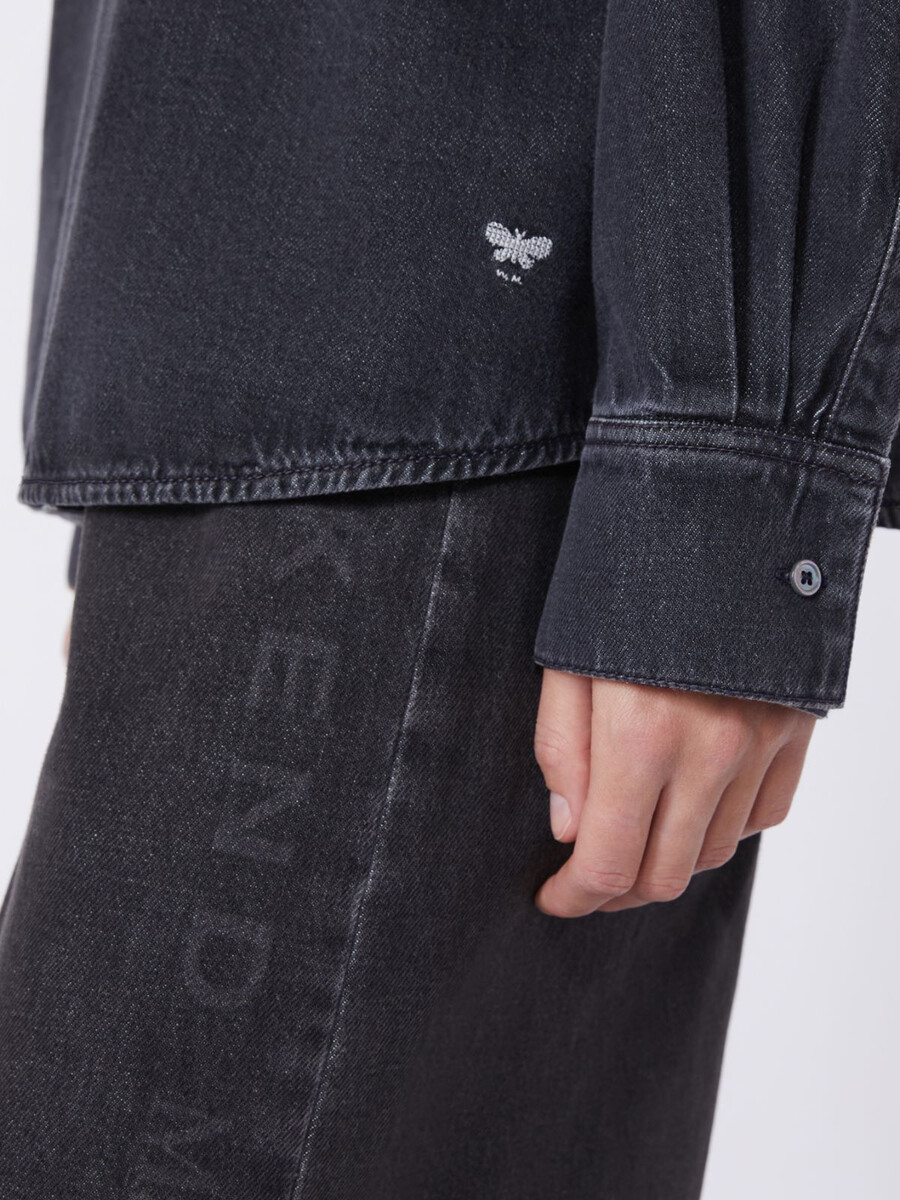 chemise en denim de coton - noire