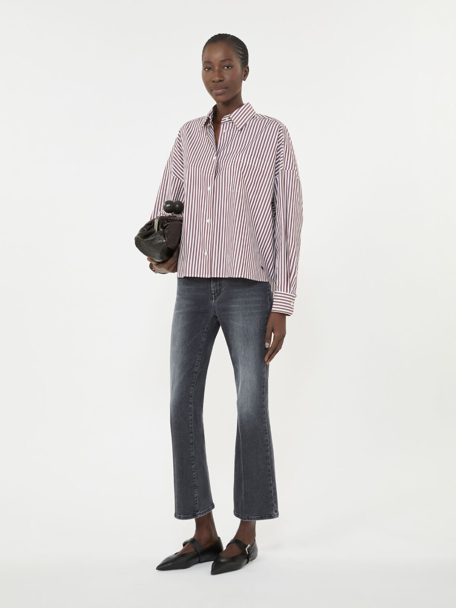 chemise oversize en coton - bordeaux