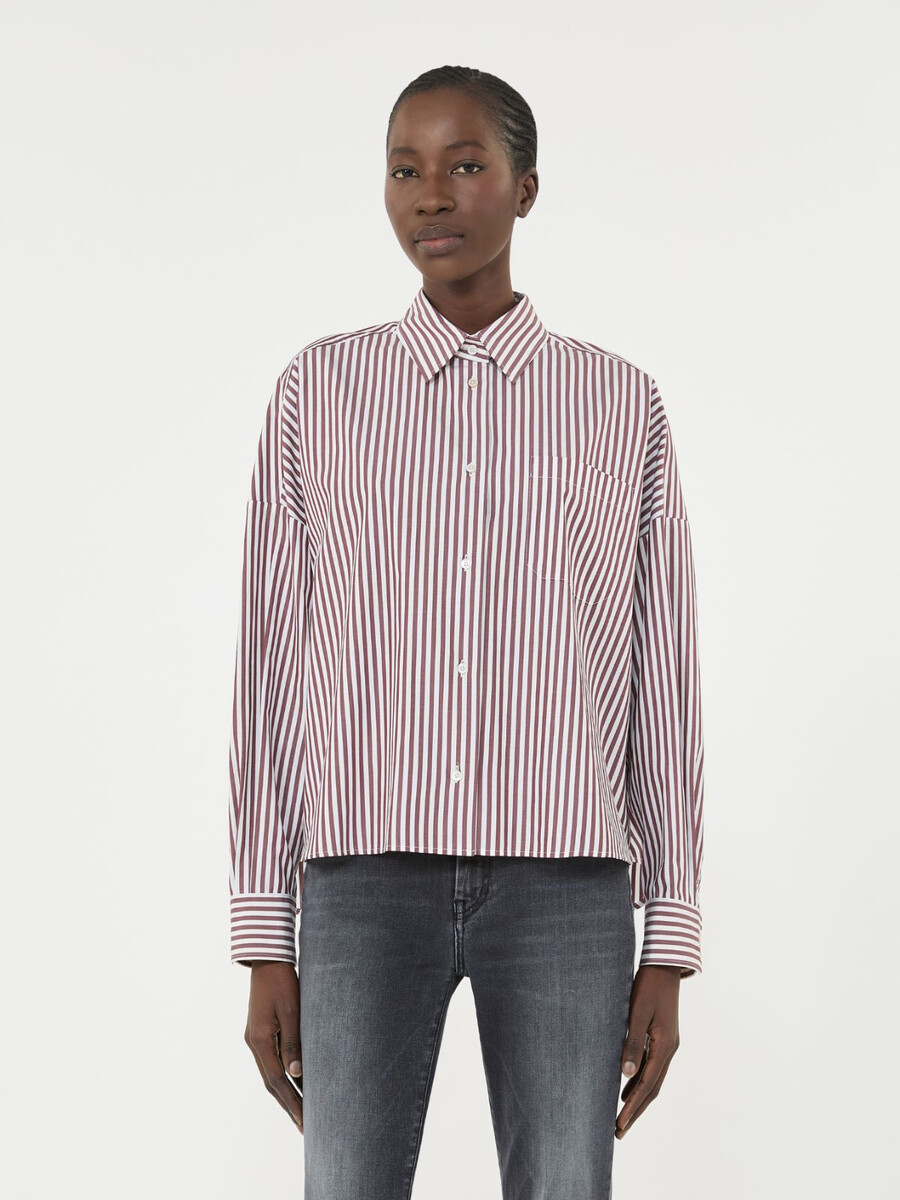 chemise oversize en coton - bordeaux
