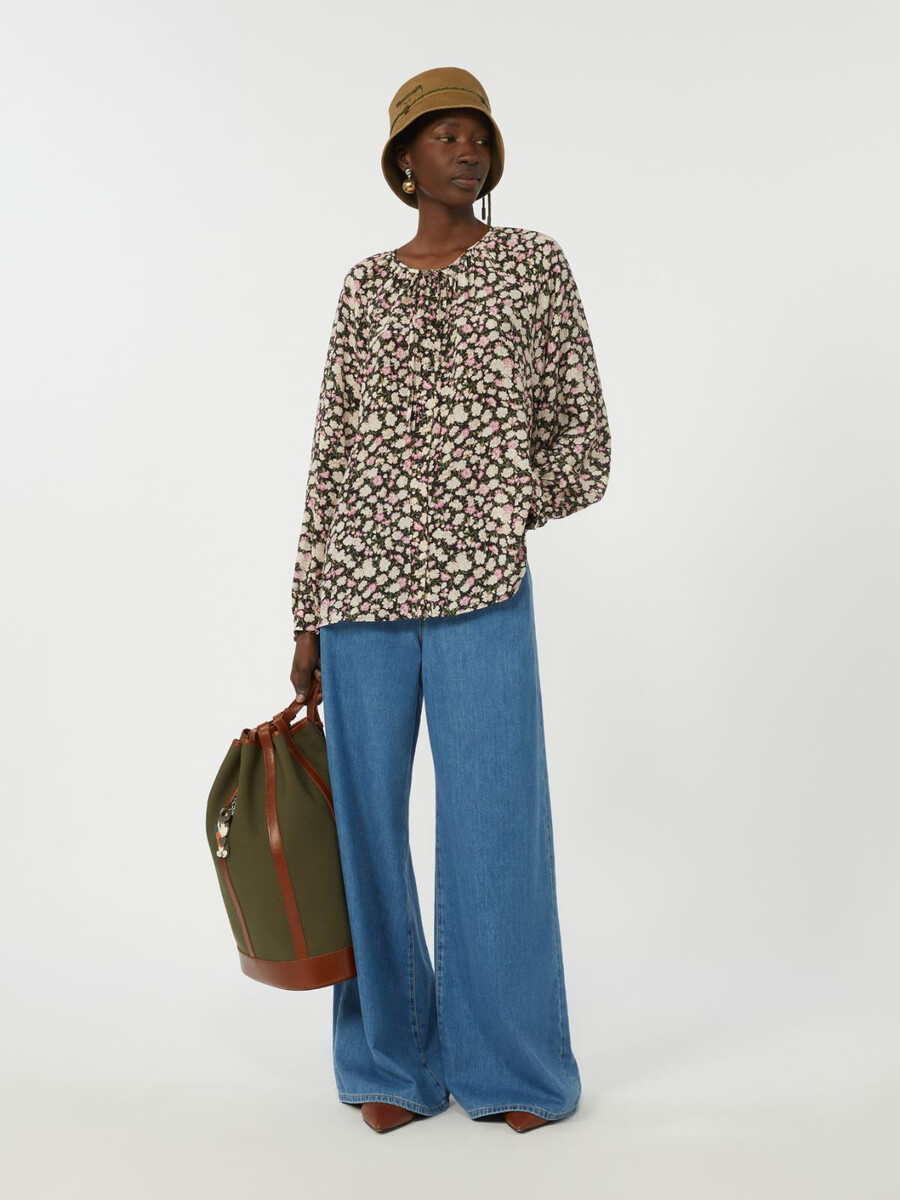 chemise en soie imprimée - rose