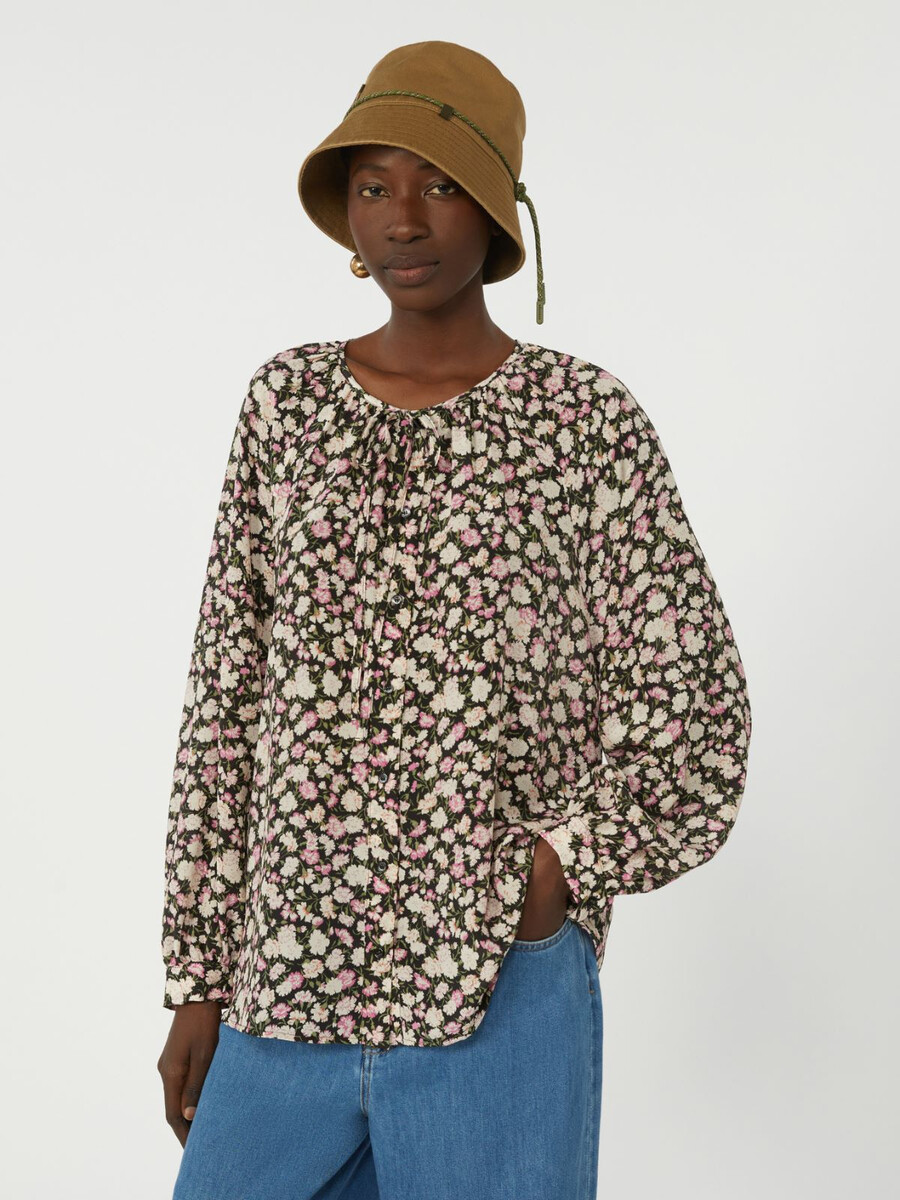 chemise en soie imprimée - rose