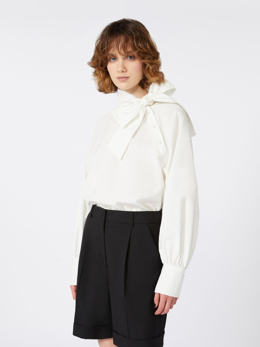 chemisier en popeline de coton - blanc optique