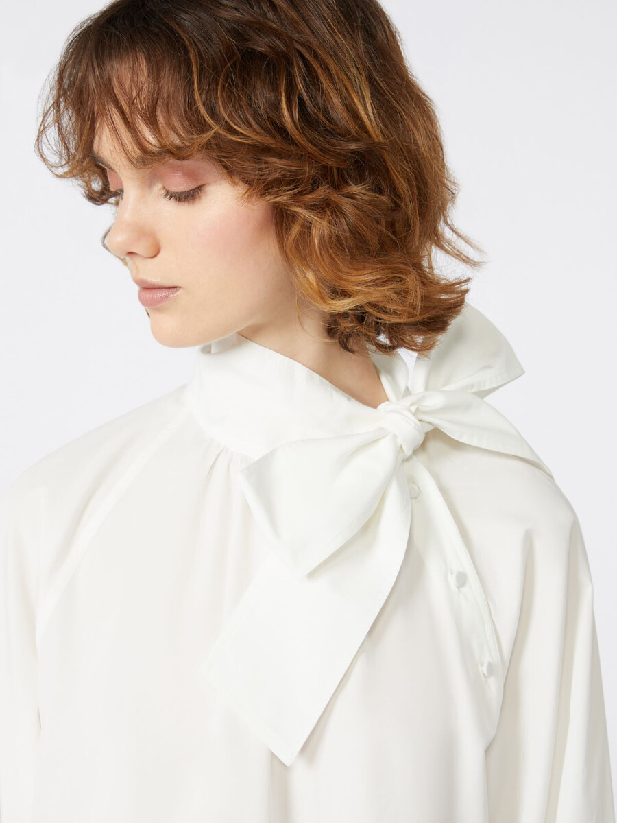 chemisier en popeline de coton - blanc optique