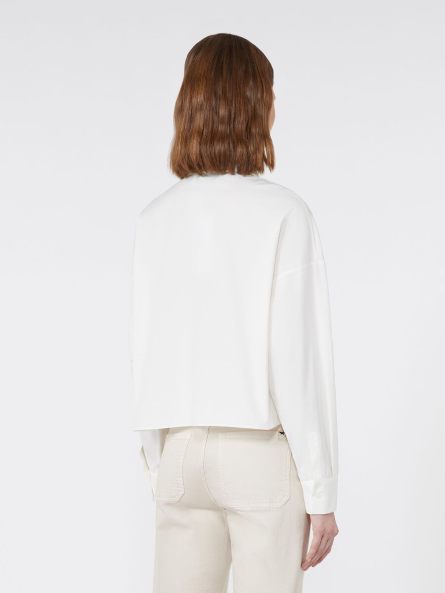 chemise en coton épais coupe carrée - blanc