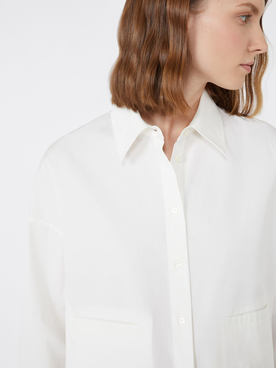 chemise en coton épais coupe carrée - blanc