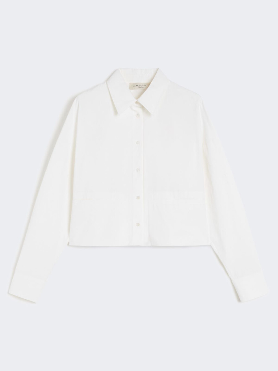 chemise en coton épais coupe carrée - blanc
