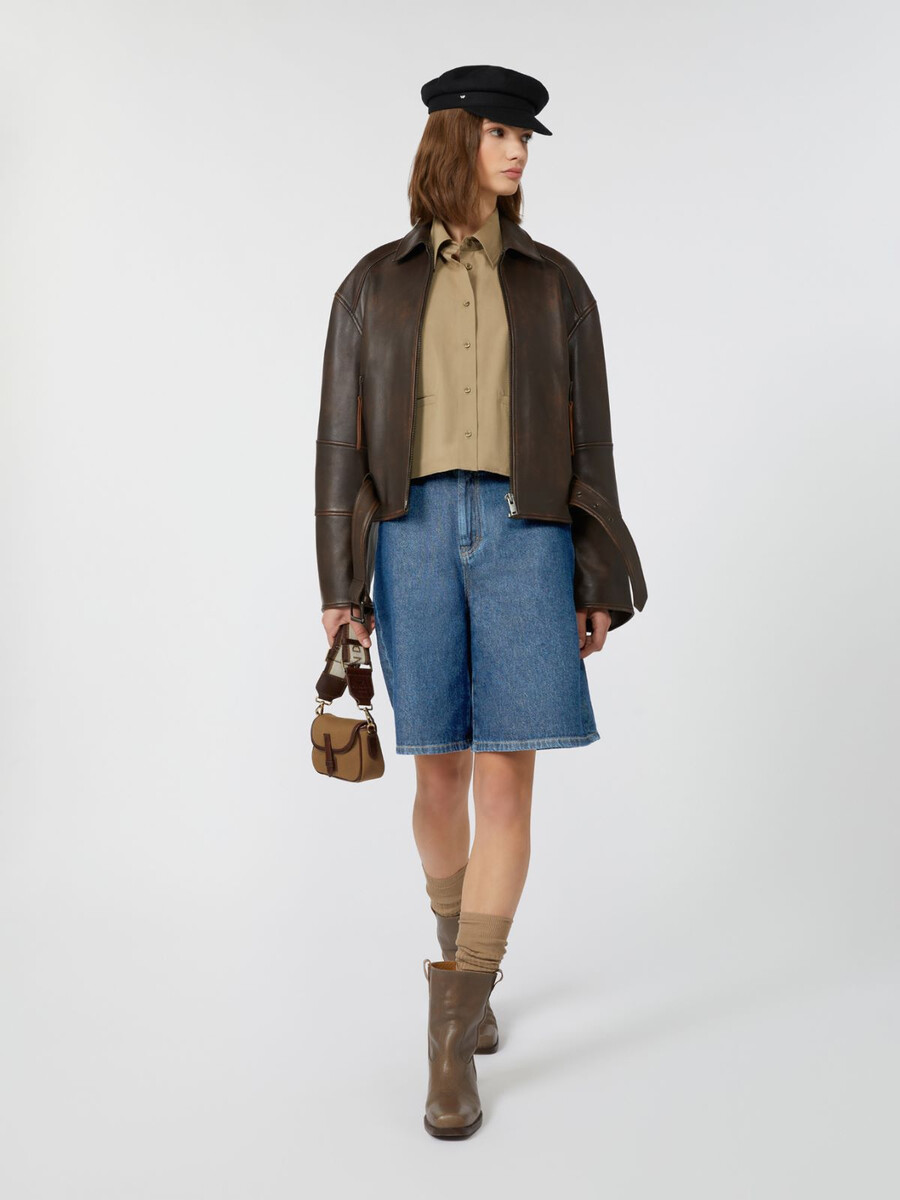 chemise en coton épais à coupe carrée - dÉsert