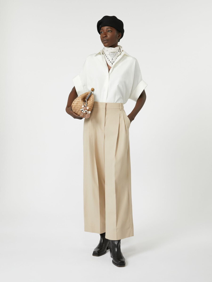 chemise en popeline de coton coupe droite - blanc