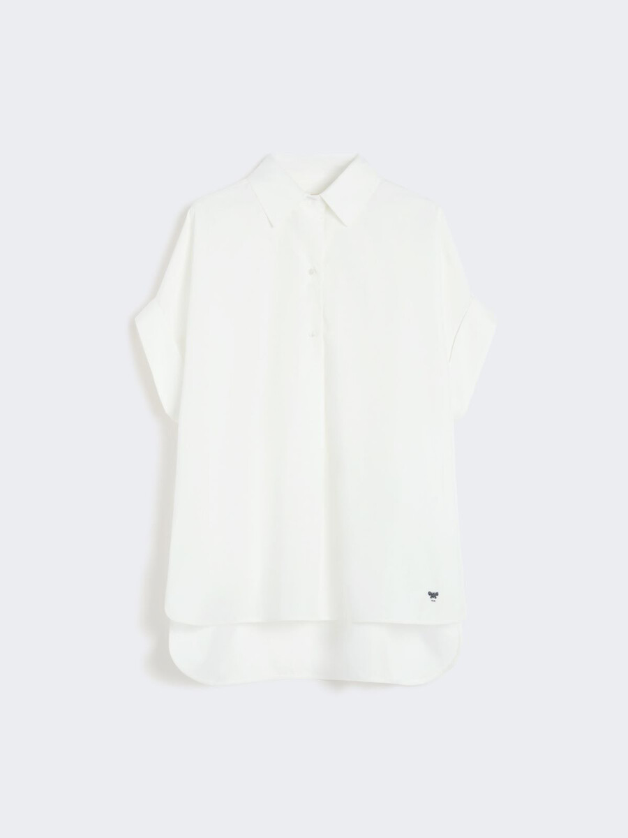 chemise en popeline de coton coupe droite - blanc