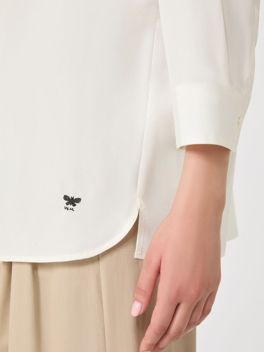 chemise évasée en popeline - blanc