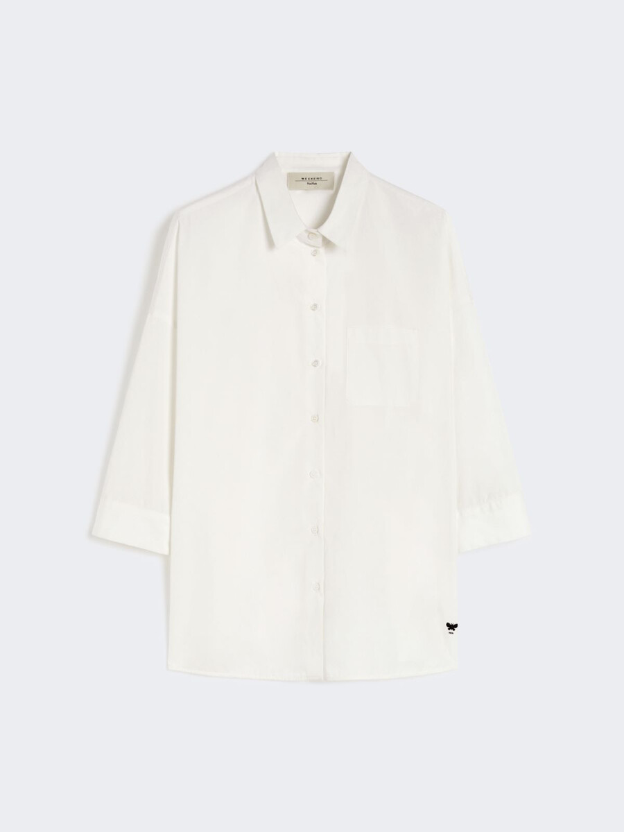 chemise évasée en popeline - blanc