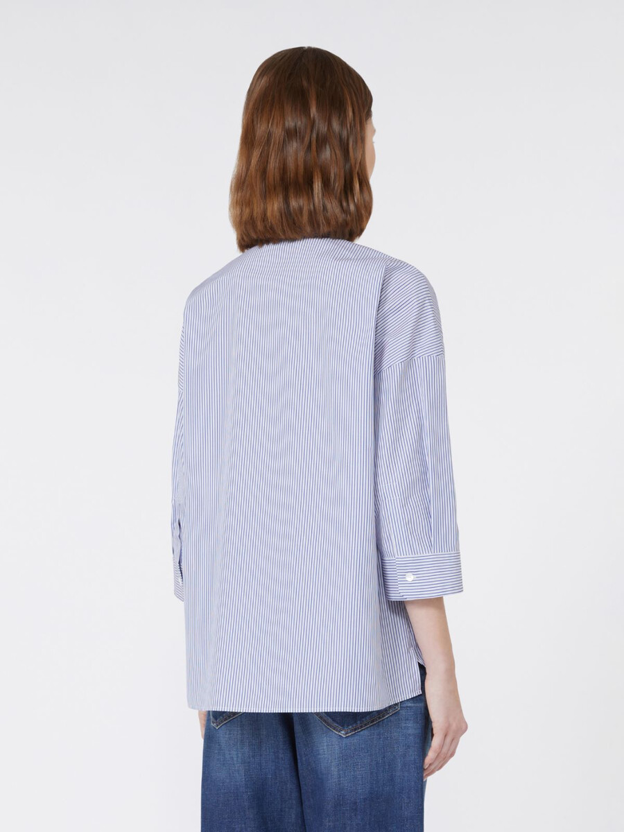chemise évasée en popeline - marine