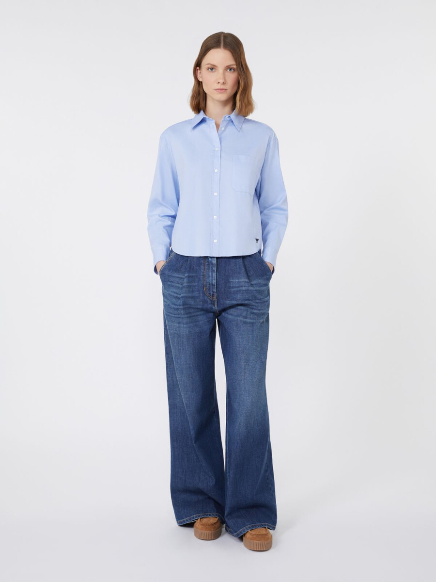 chemise oxford en coton - bleu clair