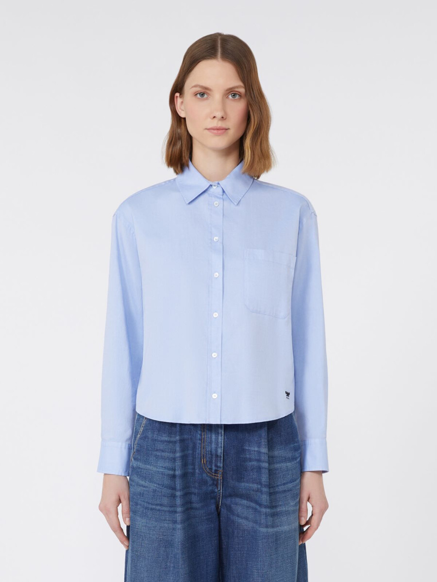 chemise oxford en coton - bleu clair