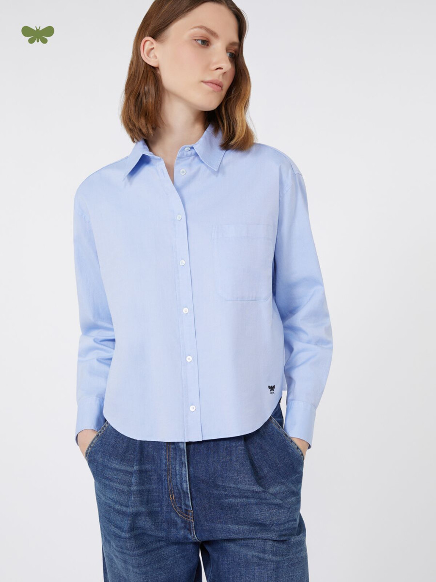 chemise oxford en coton - bleu clair