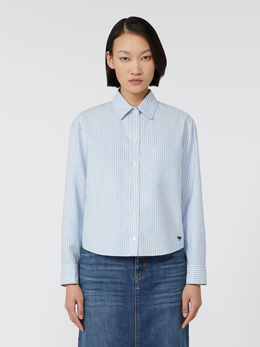 chemise oxford en coton - bleu clair