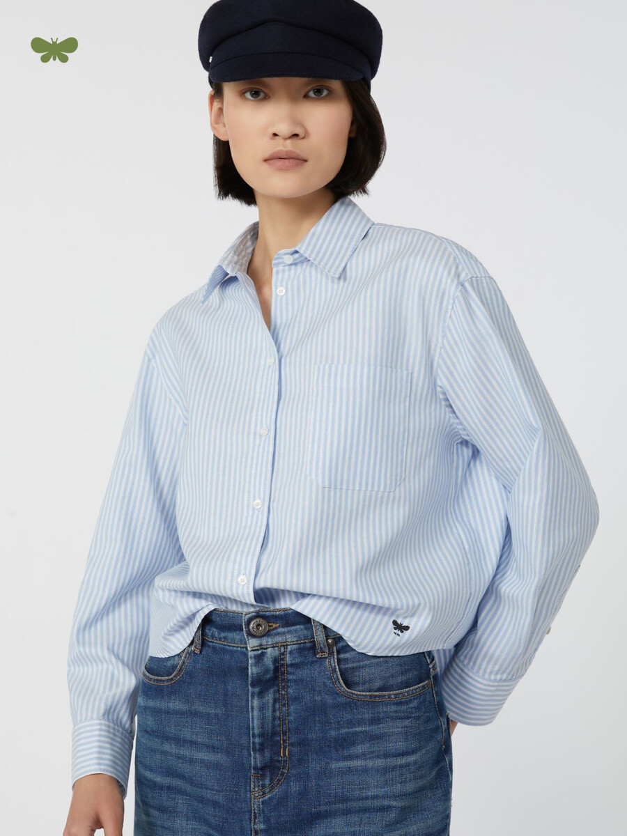 chemise oxford en coton - bleu clair