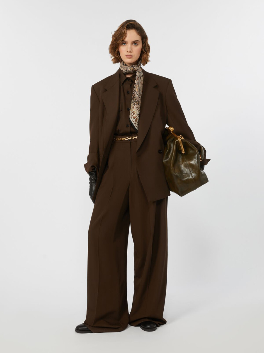 chemise en sergé de laine - marron foncÉ