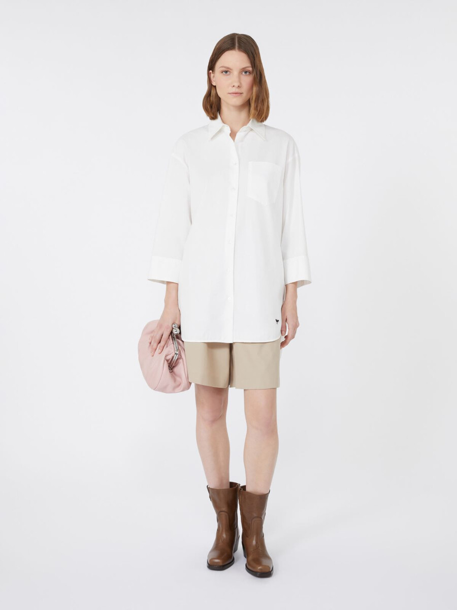 chemise oxford oversize en coton - blanc