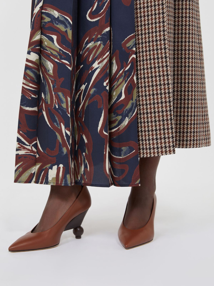 escarpins en cuir verni - tabac