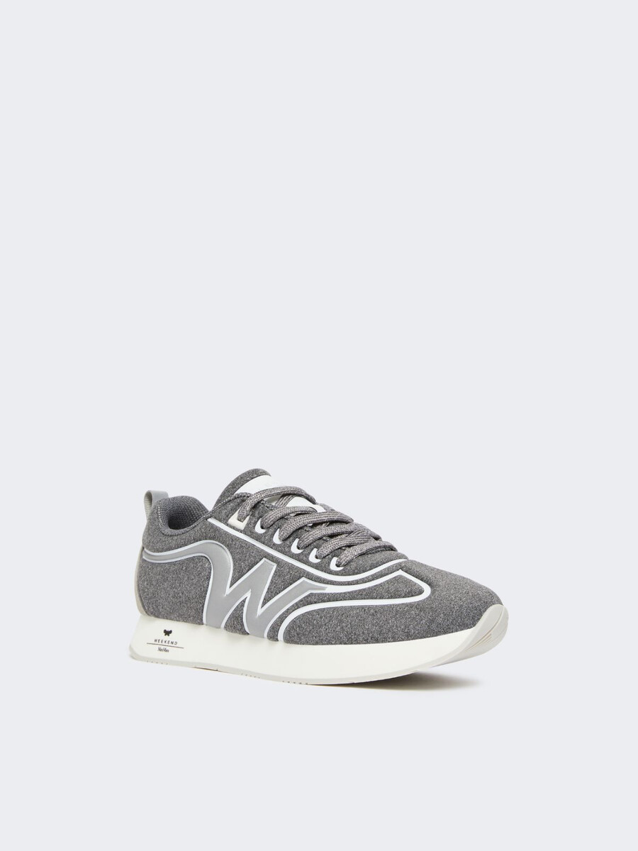 baskets en tissu technique avec logo - gris moyen