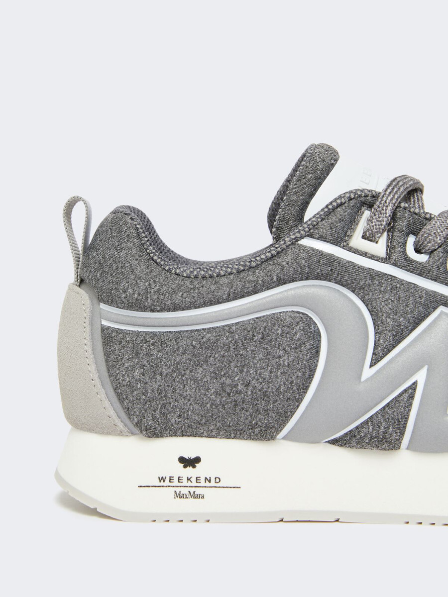 baskets en tissu technique avec logo - gris moyen