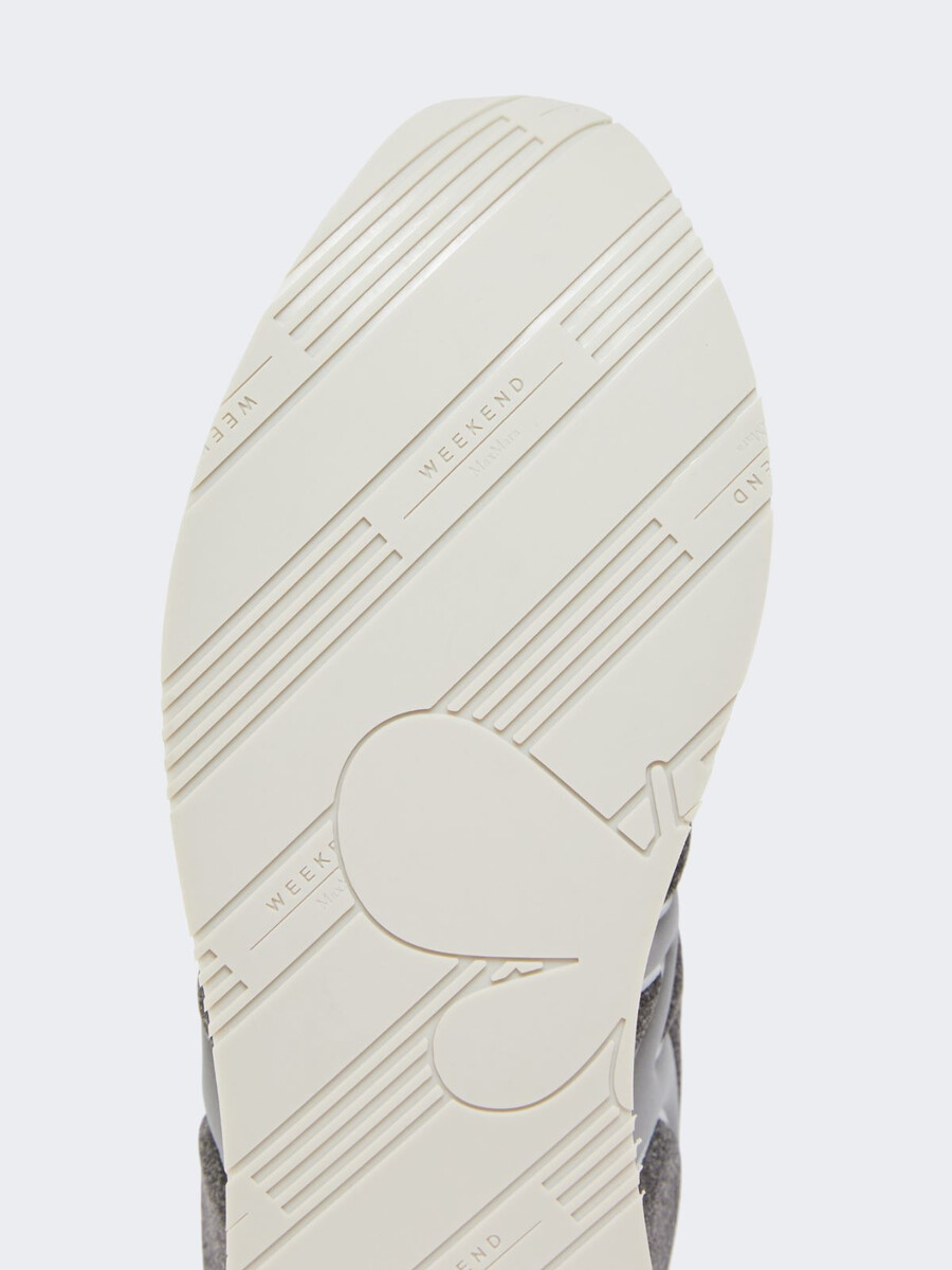 baskets en tissu technique avec logo - gris moyen