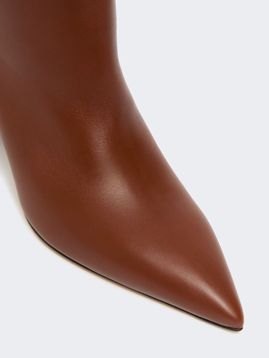 bottines en cuir brillant - rouge marron