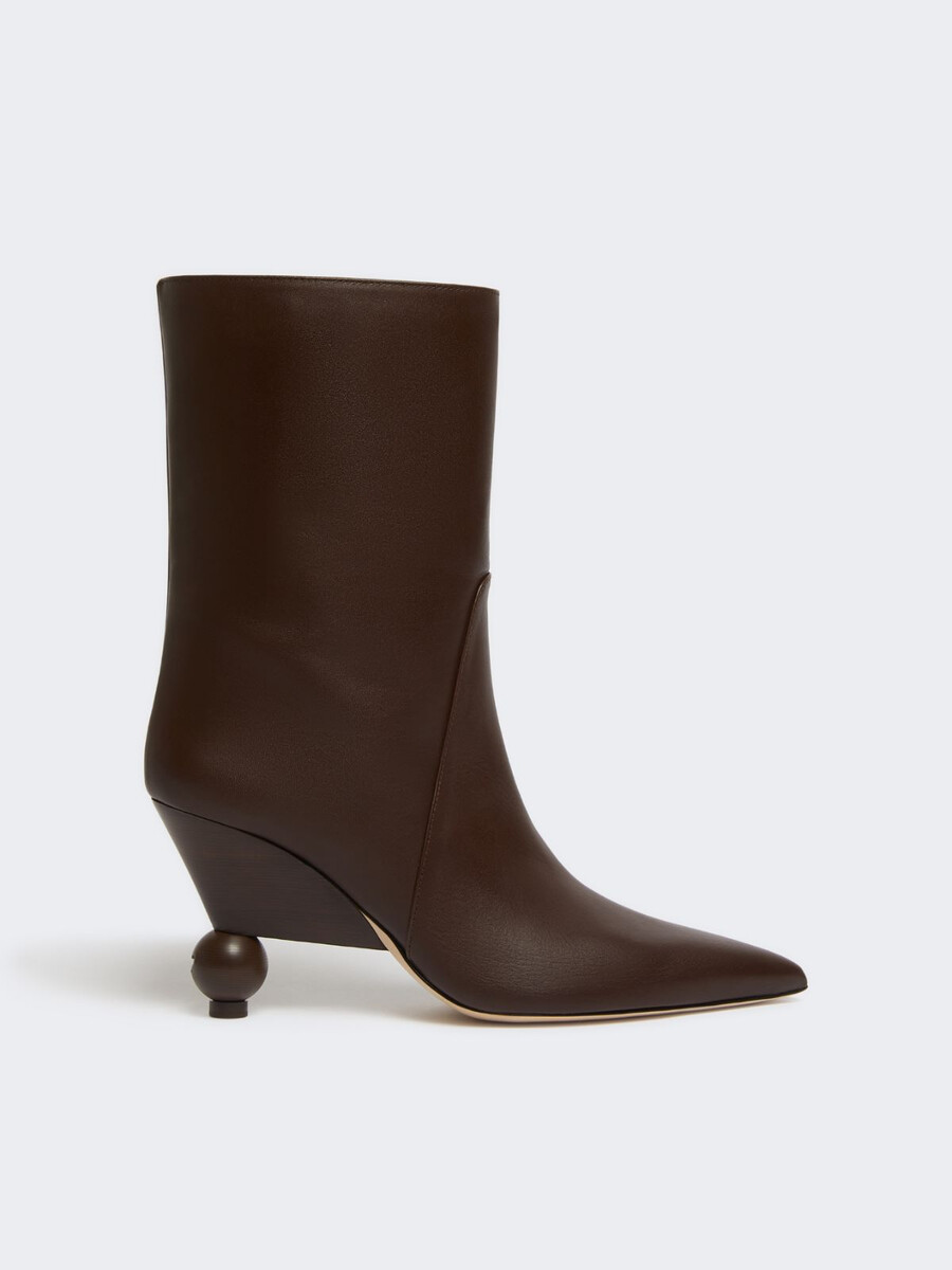 bottines en cuir verni - marron foncÉ